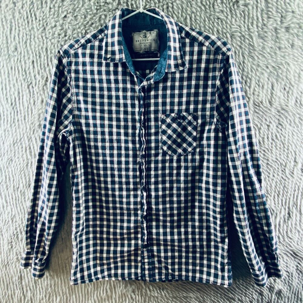 Brunswick Garments Men's Shirt Casual Long Sleeve Button Down XS Classic Fit